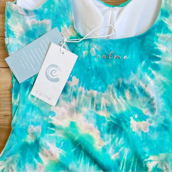 NWT Johnny Was Calme Aqua Keys
Turquoise Tie Dye One Piece Swimsuit - Picture 6 of 7